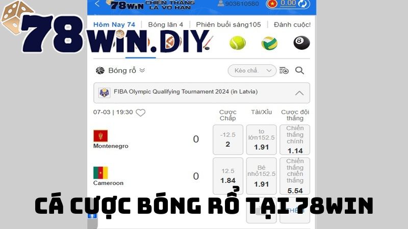 Chơi cá cược bóng rổ tại nhà cái 78win