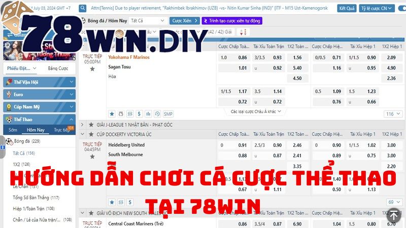 3 bước chơi cá cược thể thao uy tín tại nhà cái 78win